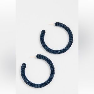 New with tags Deepa Gurnani Blue beaded hoops